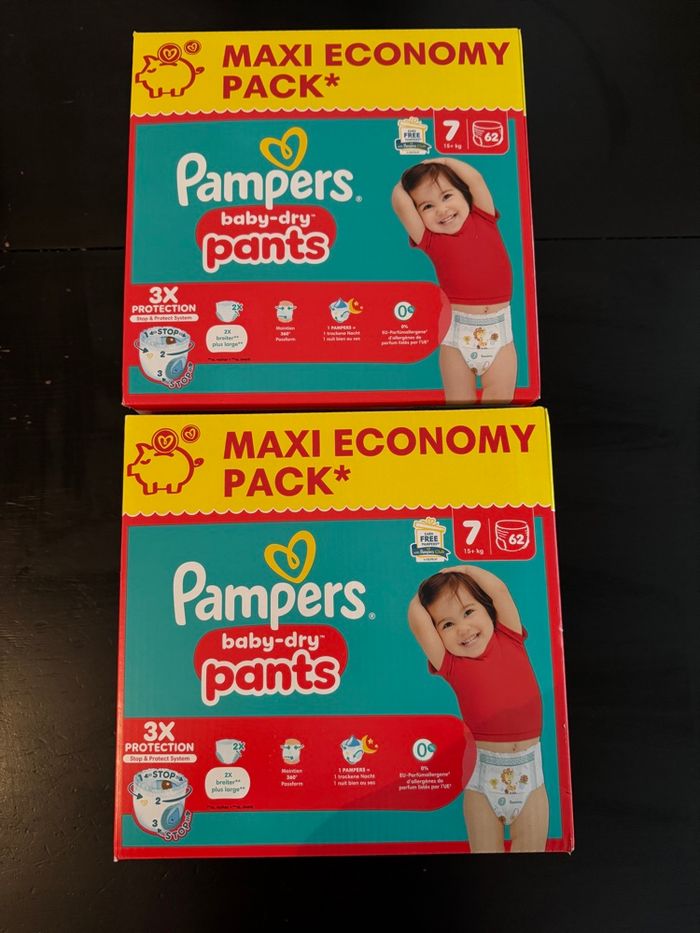 124 couches Pampers taille 7