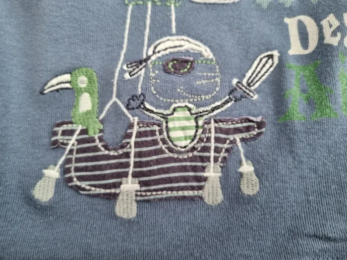 Débardeur pyjama garçon - Taille 3 ans (94cm) - DPAM - Bleu brodage pirates - photo numéro 8