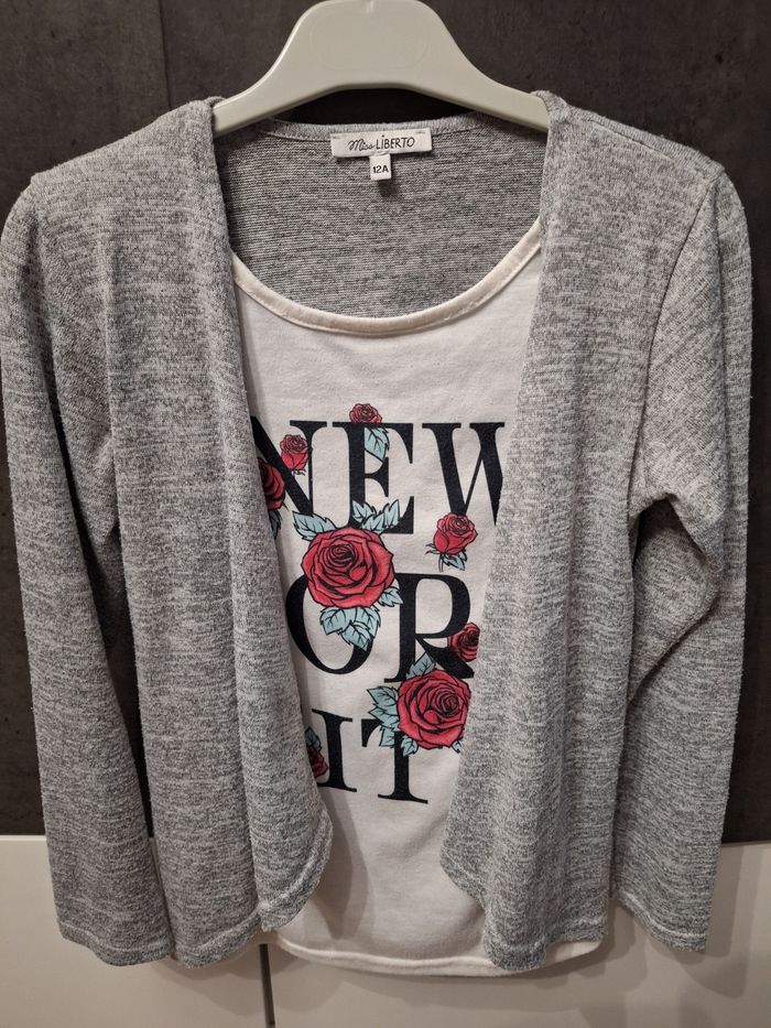 T-shirt manches longues avec faux gilet