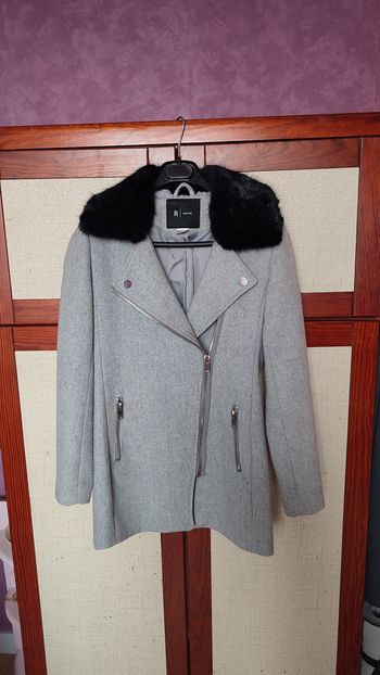 Manteau gris col amovible La redoute taille 34