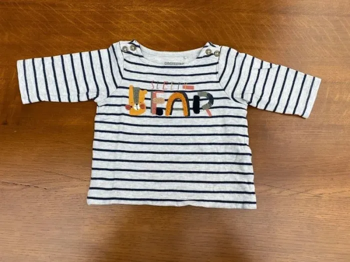 T-shirt manche longue rayé orchestra 3 mois