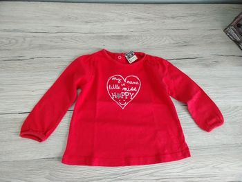 Tee-shirt manches longues 6 mois fille 