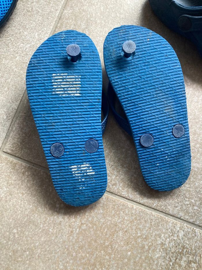 Claquettes tongs bleu requins shark 28 29 enfant garçon fille été plage - photo numéro 2