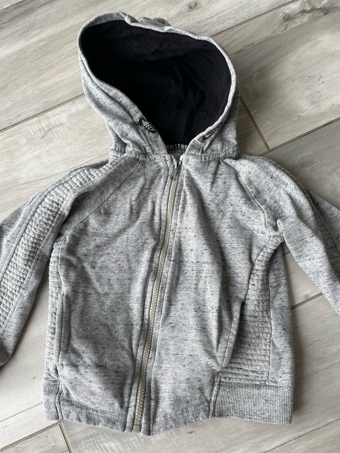 Beau sweat cardigan à capuche T 4 ans Gemo Kids gris - photo numéro 5