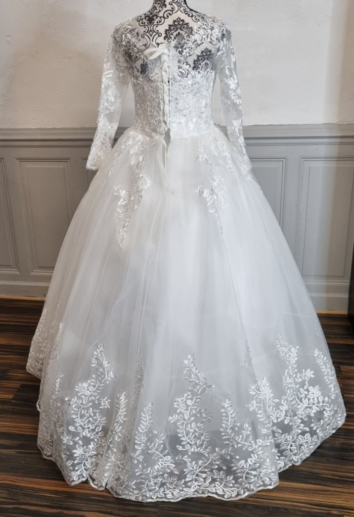 robe de mariee princesse manche longue dentelle taille 38/40 - photo numéro 7