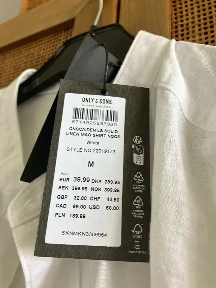 Chemise blanche col Mao Taille M - photo numéro 2