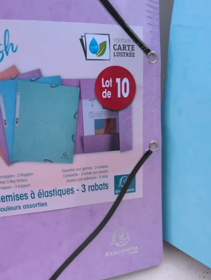Lot de 2 paquets de 10 chemises a rabat exacompta - photo numéro 2