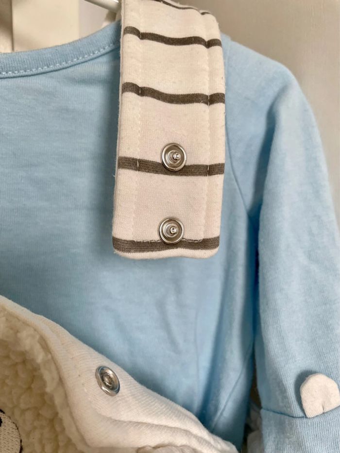 Salopette chaude Combinaison molletonné+ t-shirt manche longue doux mouton hiver - photo numéro 6