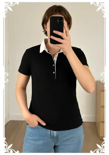 Polo noir de la marque Bilbao Original – Taille XL (unisexe)