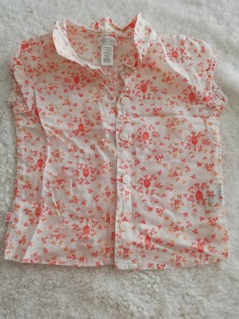 Chemisier manches courtes orange fille 6 mois obaïbi