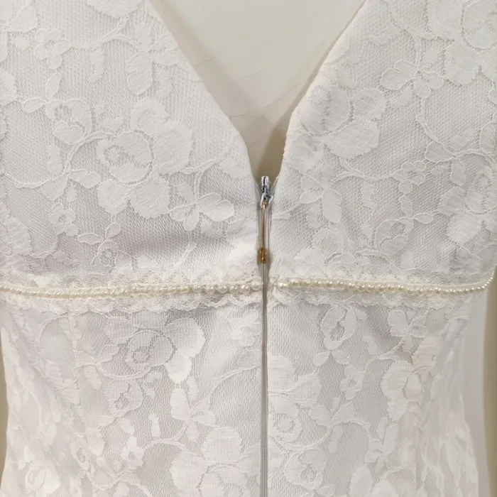 Robe de mariée - Robe sirène dentelle blanche perles – taille M – élégante Taille 43 - A764 - photo numéro 7