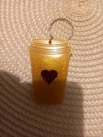 Poète clé mug cœur résine epoxy