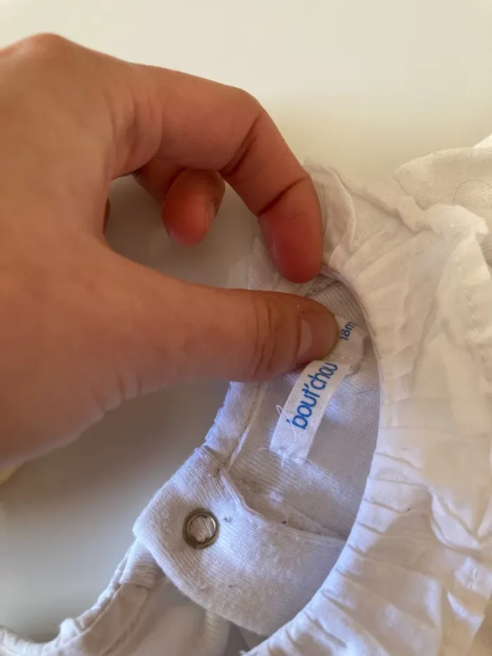 Body blanc à col fantaisie, 18 mois - photo numéro 4