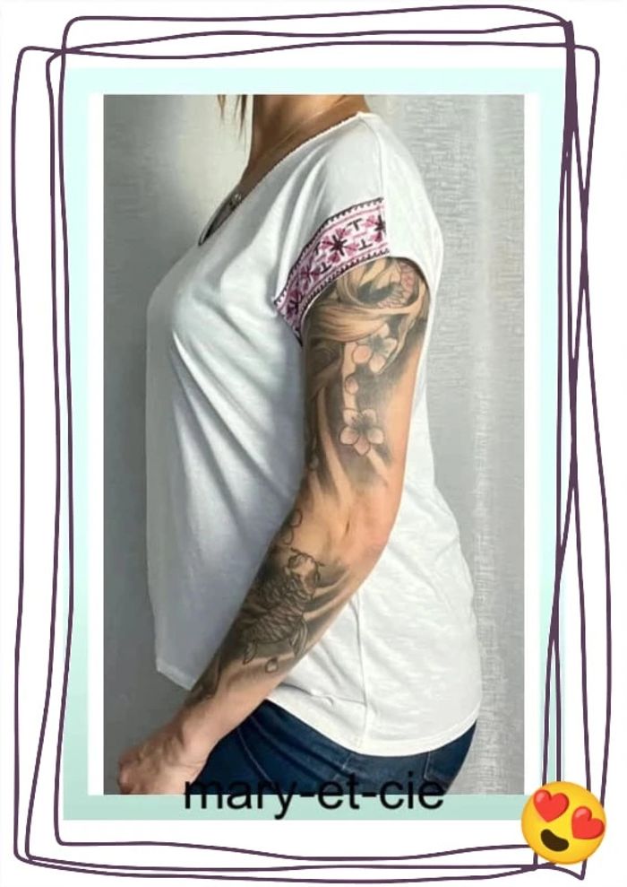 Blouse manches courtes taille M - Caroll - 50 % coton, 50 % viscose - photo numéro 4