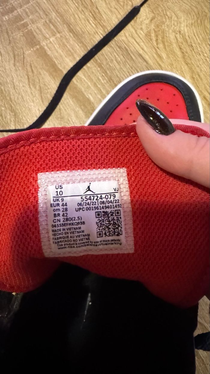 jordan air 1 mid bred toe - photo numéro 3