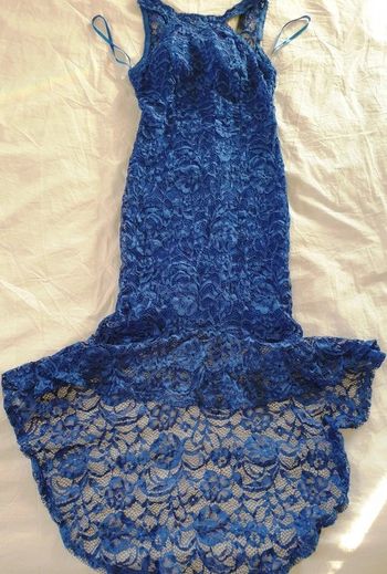 Robe dentelle bleue sans manches - Taille S