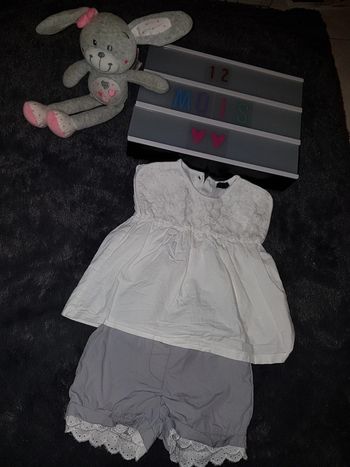 Ensemble short dentelle 12 mois