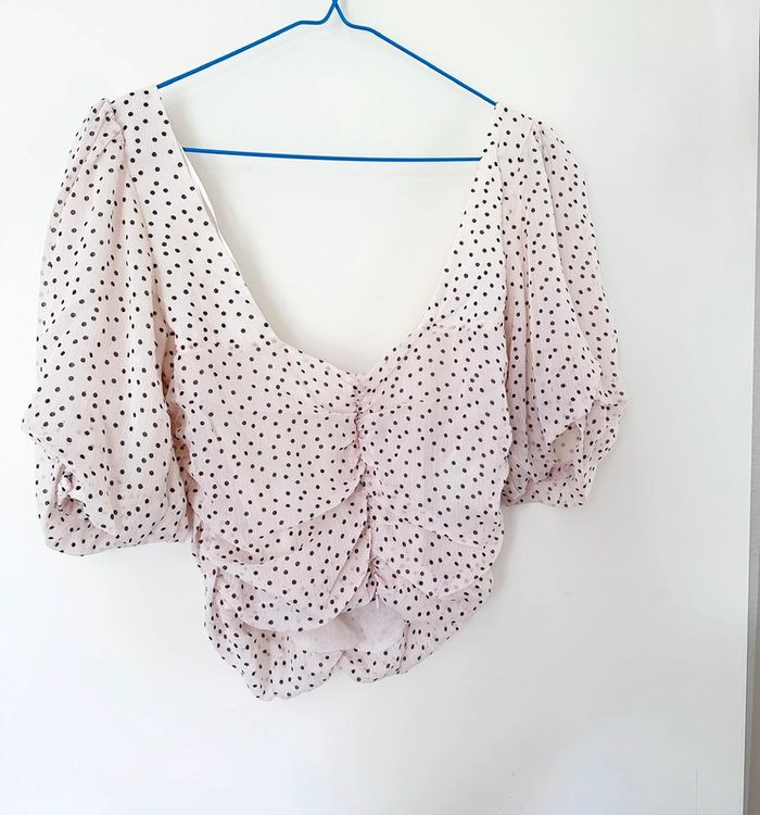 Blouse à pois manches bouffant’s - Mango - photo numéro 2