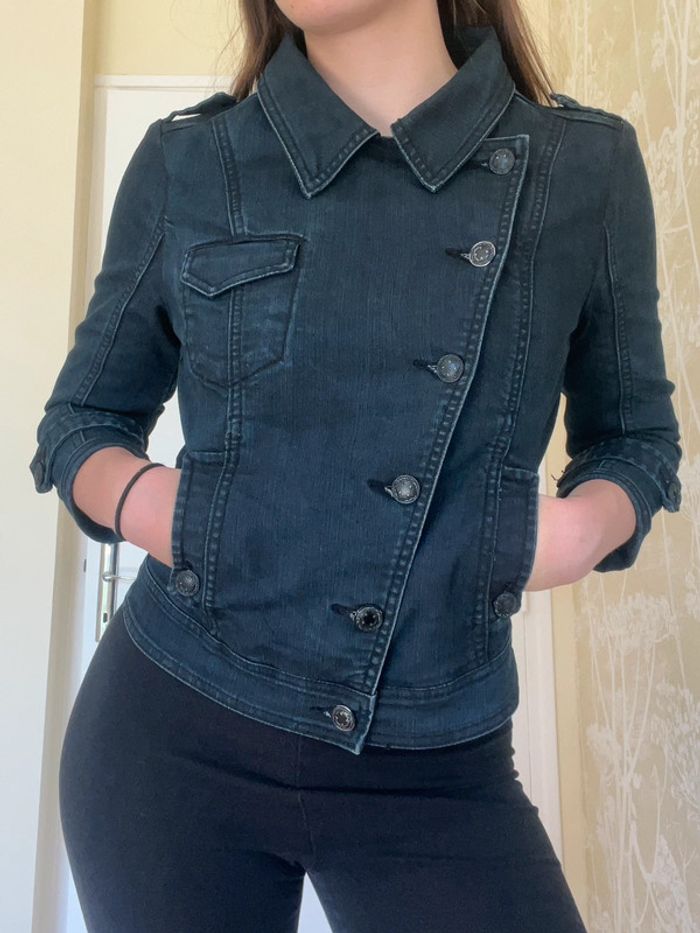 Veste près du corps cintrée asymétrique vintage - photo numéro 4