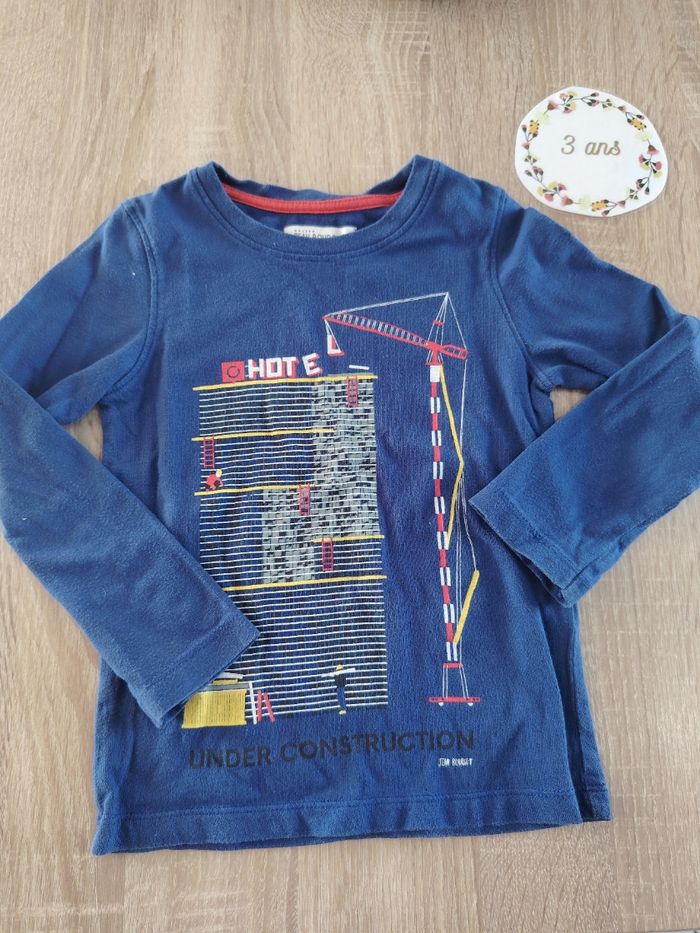 Ensemble pantalon+t-shirt garçon 3ans Kiabi, jean bourget - photo numéro 5