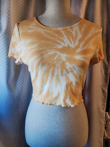 Crop top tie dye orange, h&m, taille S, TBE!