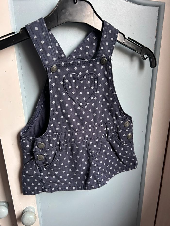 Robe salopette jean , miss cutie, 9-12 mois. - photo numéro 2