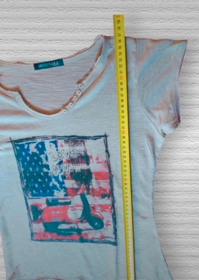 T-shirt manches courtes vespa drapeau américain - photo numéro 4