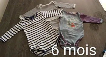 Lot 3 boddie manches longues 6 mois