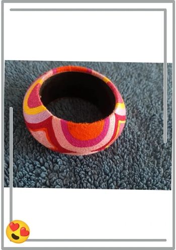 Bracelet rigide tissu coloré