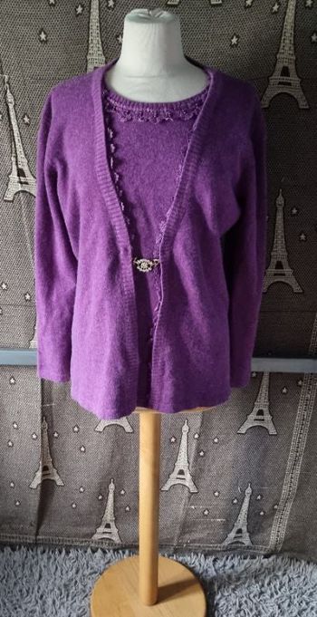 Pull violet avec broderie taille XL-2XL
