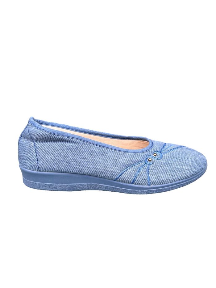 Chausson pantoufle brodé bleu femme Taille 37 Neuf - photo numéro 2