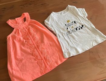 Lot de 2 tee-shirts/hauts été 6M