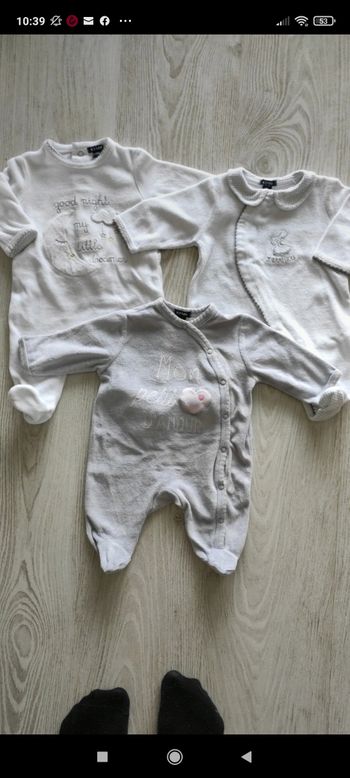 Pyjamas velours 1 mois