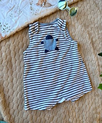 Combishort bébé Obaïbi 6 mois rayé tortue été mixte