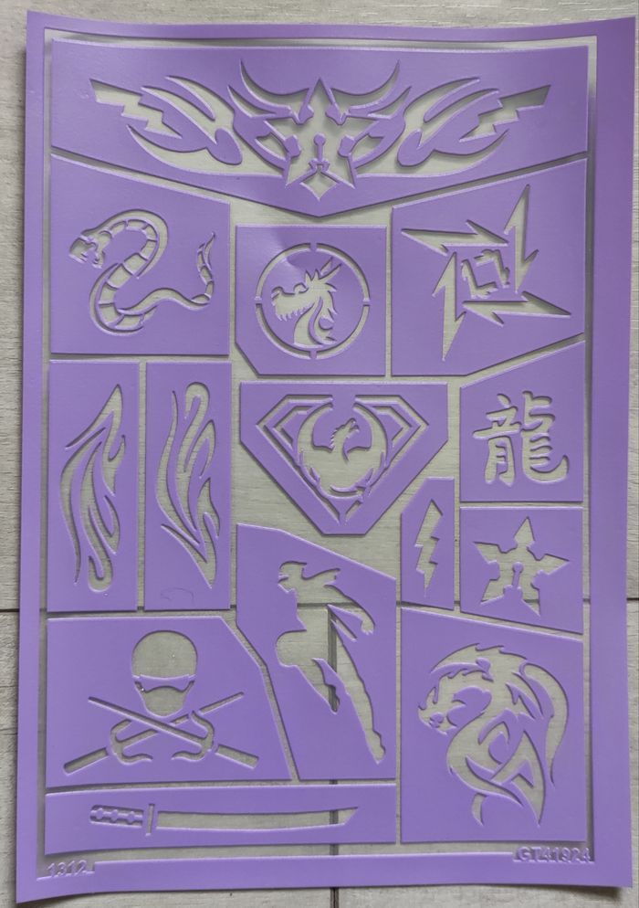 Pochoir maquillage neuf grim'tout super héro