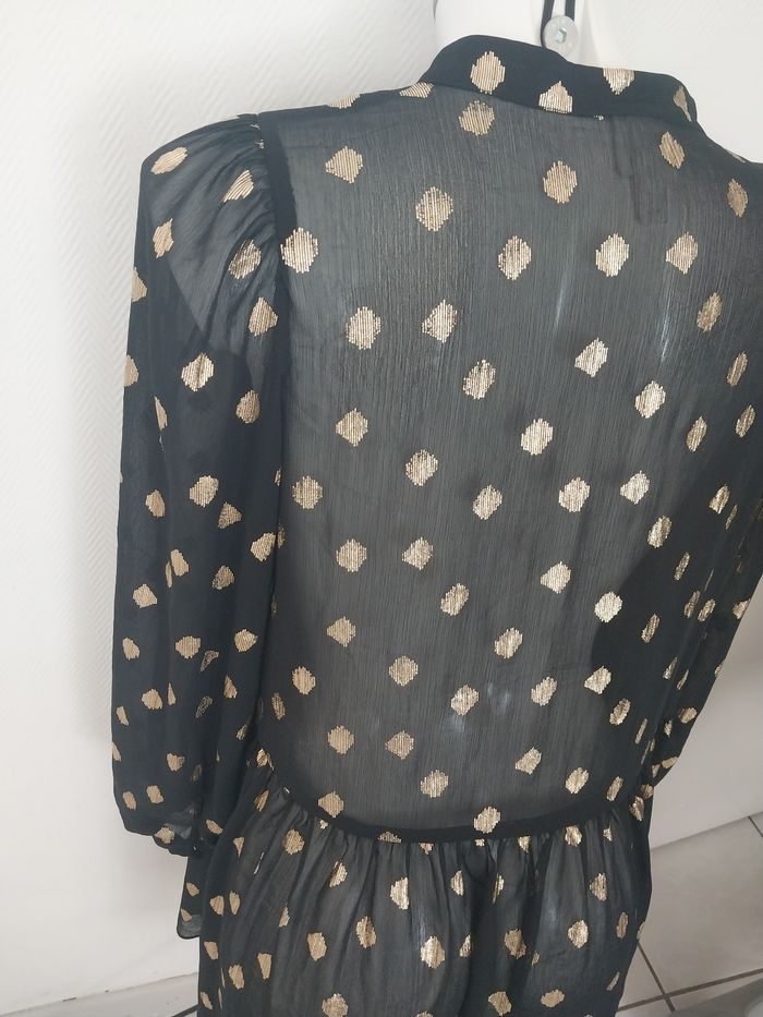 Robe H&M noire à pois dorés – Taille M - photo numéro 9
