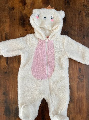 Combinaison pilote tout doux capuche tête d’ours à couronne
