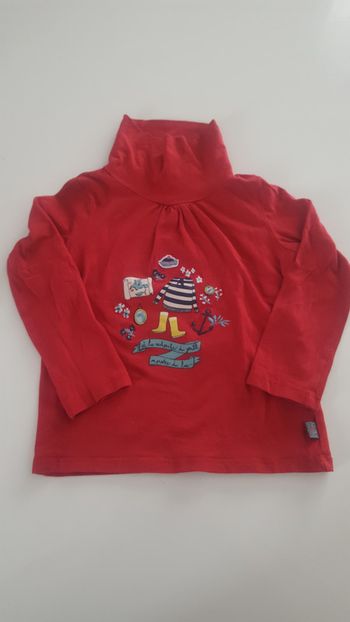 Polo col roulé rouge / Sergent major / 3 ans