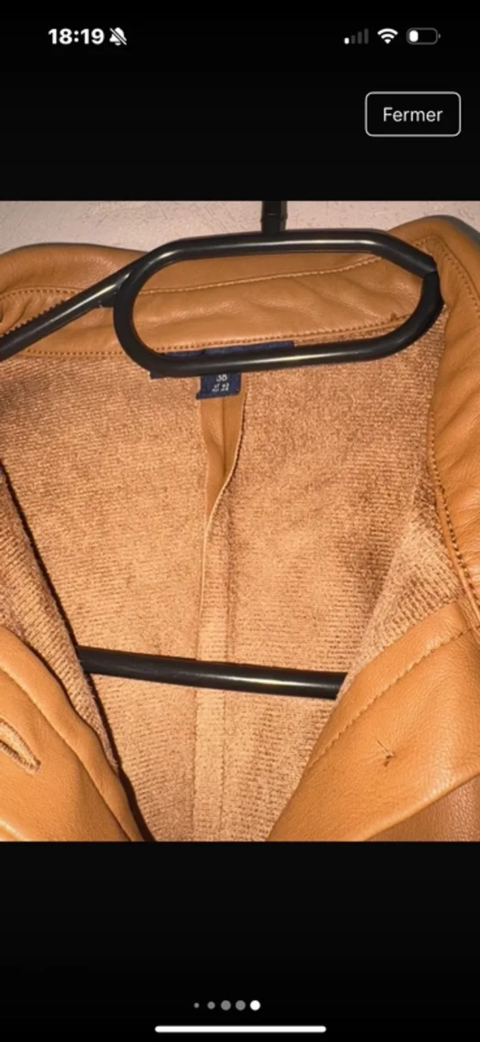 Robe tendance en simili cuir camel - photo numéro 7