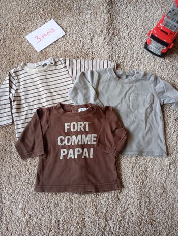 3 T-shirt ML 3 mois 