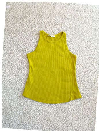 Débardeur côtelé jaune/vert vif H&M - taille M