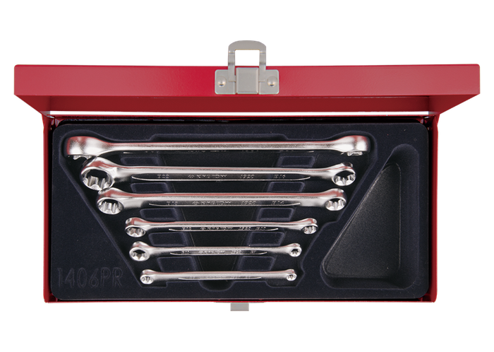 Coffret de 6 clés polygonales droites Torx E6 à E24 - king tony 1406PR