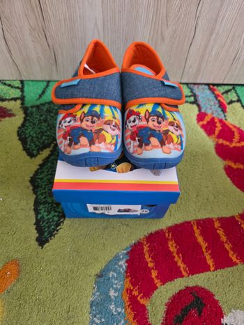 CHAUSSONS GARÇON PAW PATROL BLEU/ORANGE PORTER 1 FOIS TAILLE 28