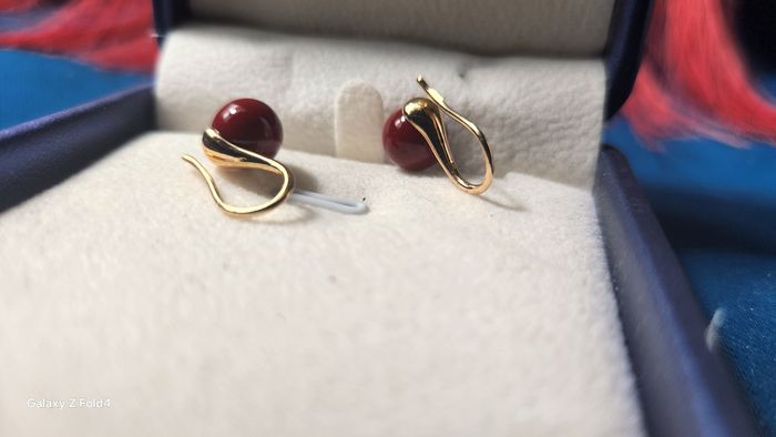 🌹💎 ​stock limité - pièce unique ❤️✨ boucles d'oreille boule - photo numéro 2