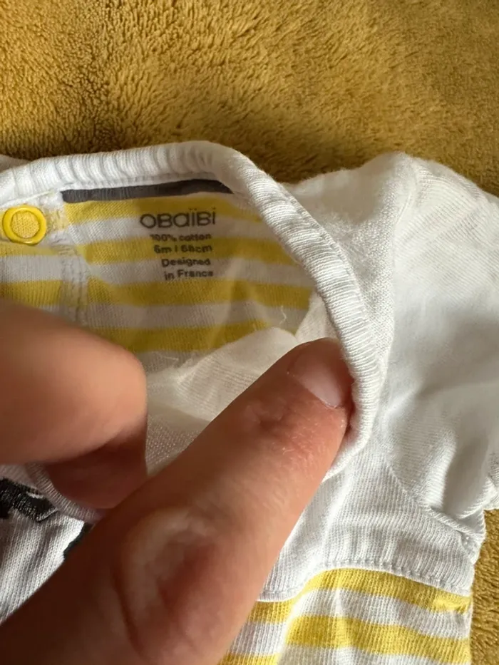 Lot de 2 combinaisons short obaibi 6 mois - photo numéro 5