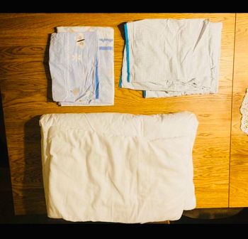 Pillow, duvet and bedsheets for a child