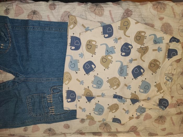 Ensemble salopette éléphant