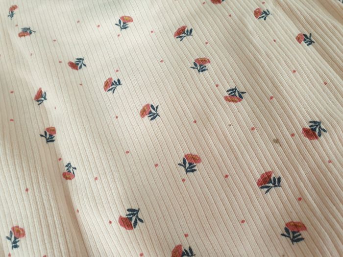 Body côtelé rose motif petites fleurs - 3A - TAO - photo numéro 3