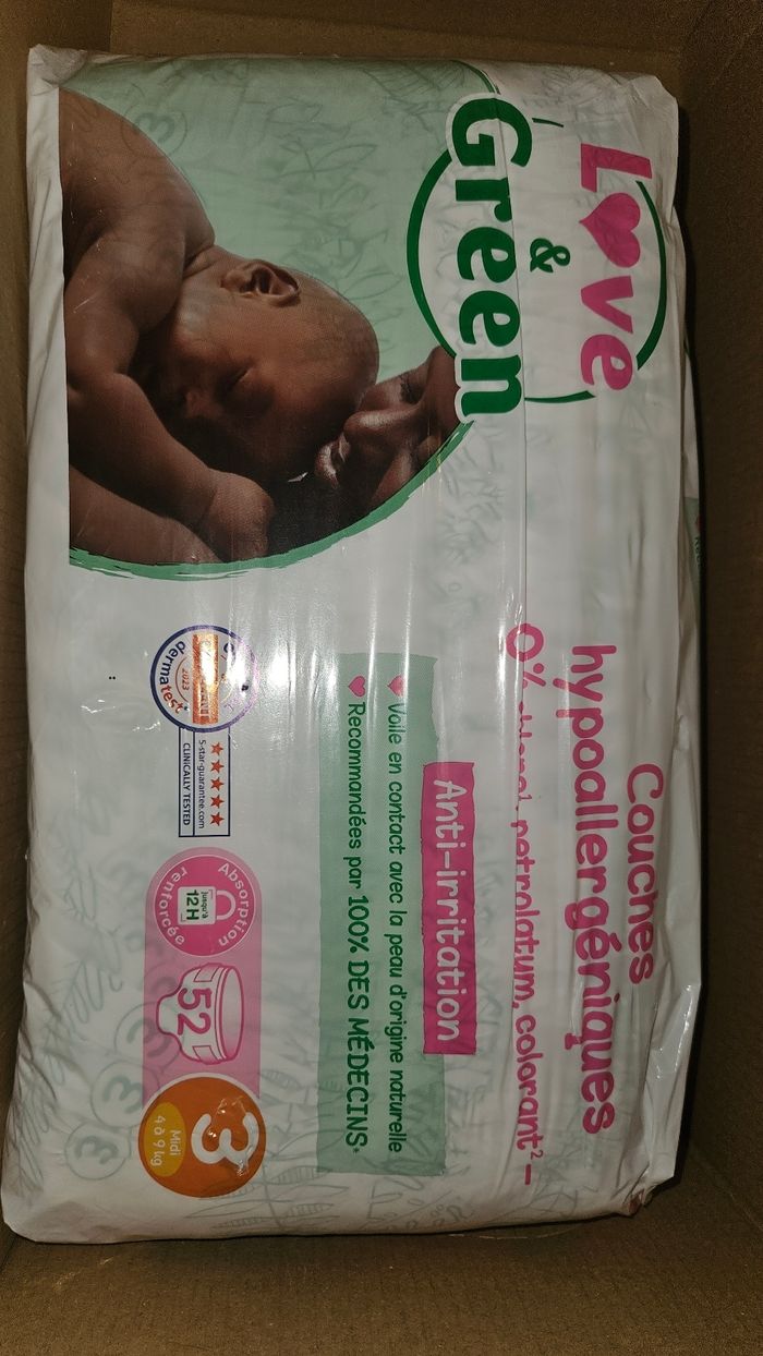 Couche taille 3 love and green