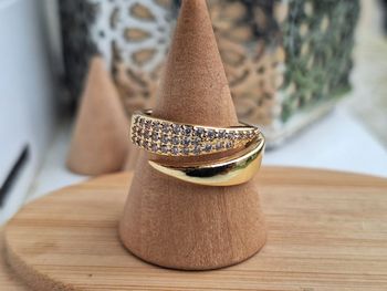 Bague ouverte avec strass design Griffe en Acier Inoxydable Bague de fiançailles pour femmes, Cadeau